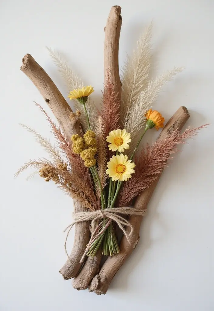 26 Creative Ways To Make Handmade Wall Decor At Home 28 26 Creative Ways To Make Handmade Wall Decor At Home - 6. Dried Flower Wall Hanging