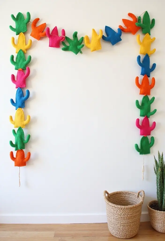 26 Handmade Cactus Decor Ideas For Desert-Inspired Spaces 40 26 Handmade Cactus Decor Ideas For Desert-Inspired Spaces - 12. Cactus-Inspired Felt Garlands