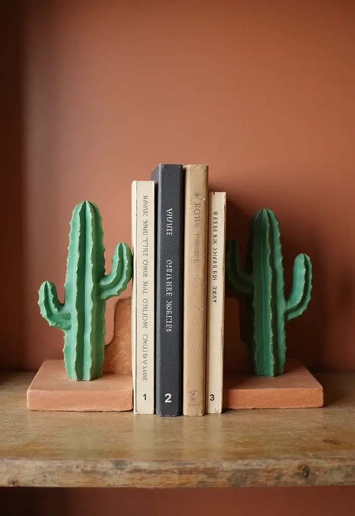 26 Handmade Cactus Decor Ideas For Desert-Inspired Spaces 54 26 Handmade Cactus Decor Ideas For Desert-Inspired Spaces - 18. Cactus Bookends