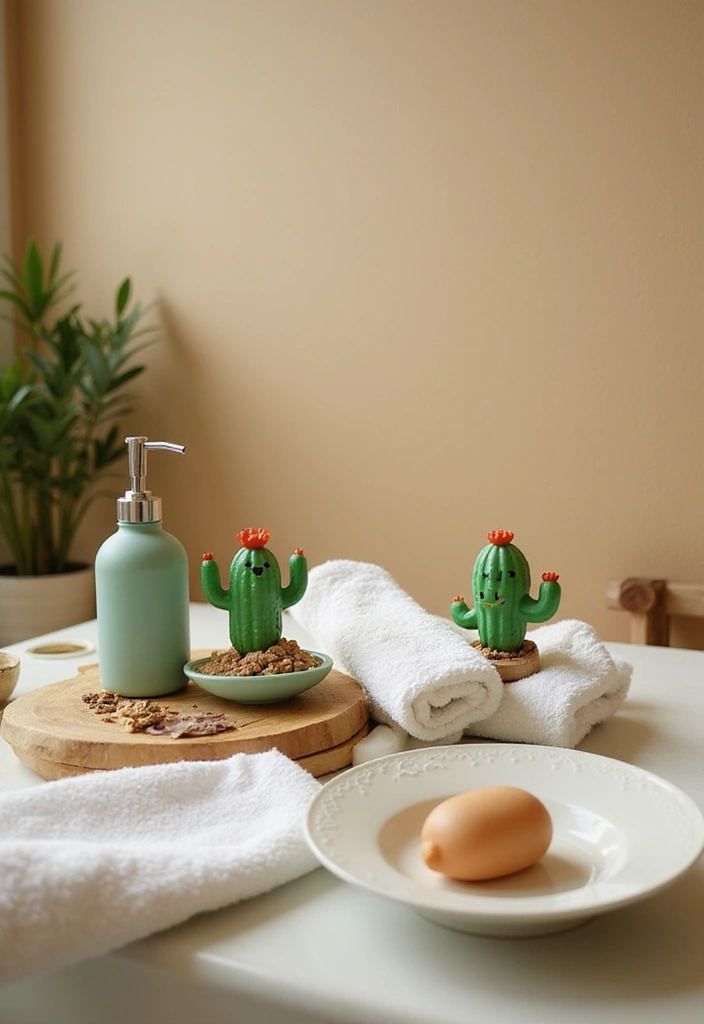 26 Handmade Cactus Decor Ideas For Desert-Inspired Spaces 61 26 Handmade Cactus Decor Ideas For Desert-Inspired Spaces - 21. Cactus-Themed Bath Accessories