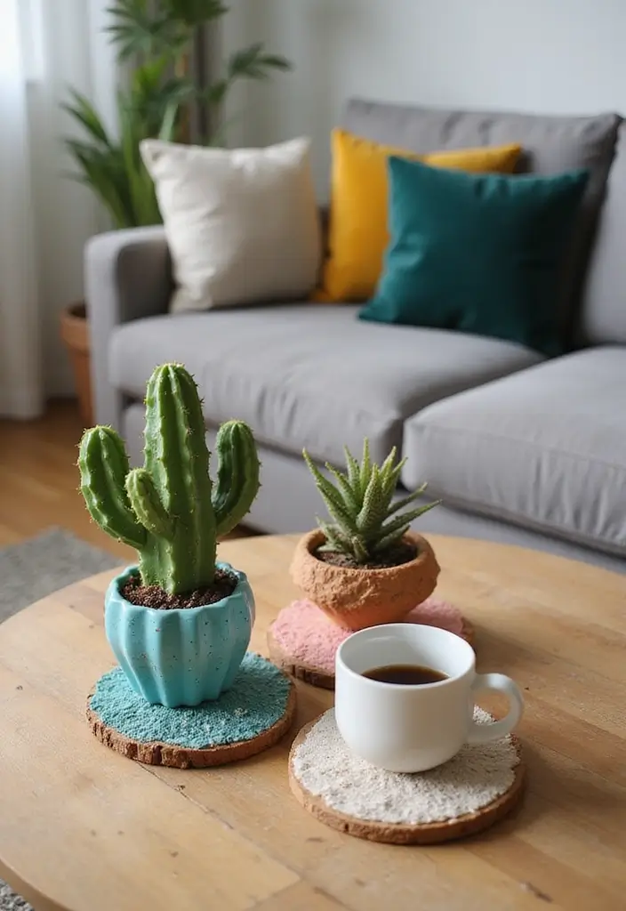 26 Handmade Cactus Decor Ideas For Desert-Inspired Spaces 69 26 Handmade Cactus Decor Ideas For Desert-Inspired Spaces - 23. Cactus Coasters
