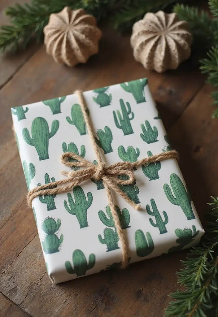 26 Handmade Cactus Decor Ideas For Desert-Inspired Spaces 72 26 Handmade Cactus Decor Ideas For Desert-Inspired Spaces - 26. Cactus-Themed Gift Wrap