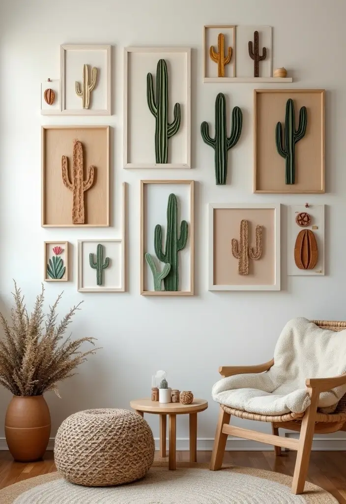 26 Handmade Cactus Decor Ideas For Desert-Inspired Spaces 5 26 Handmade Cactus Decor Ideas For Desert-Inspired Spaces - 3. Cactus Wall Art