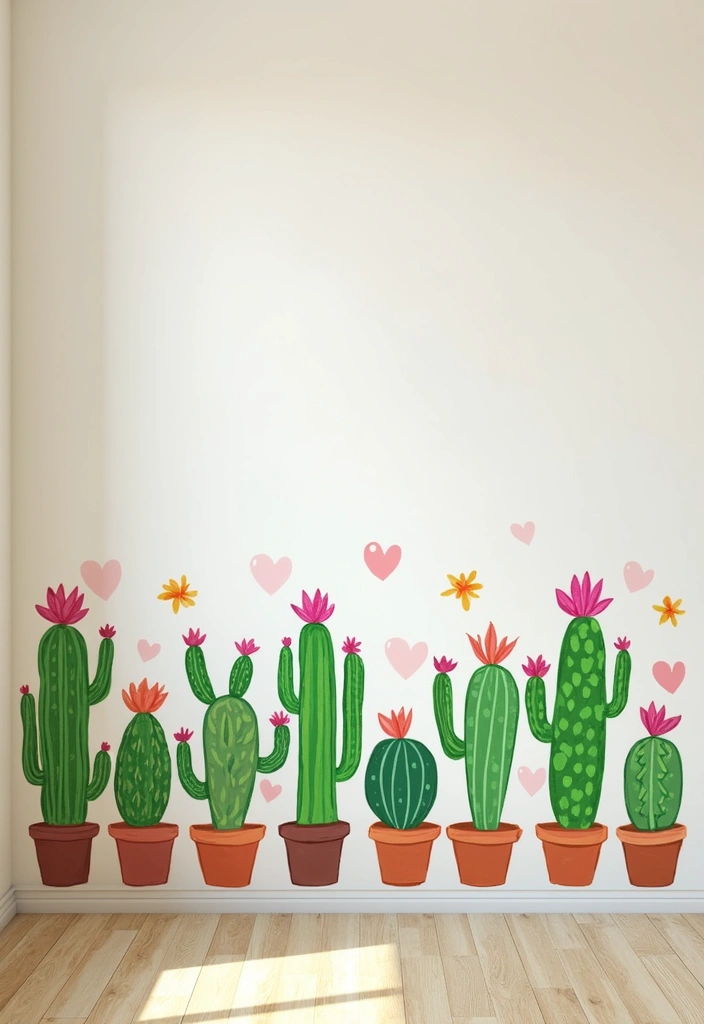 26 Handmade Cactus Decor Ideas For Desert-Inspired Spaces 23 26 Handmade Cactus Decor Ideas For Desert-Inspired Spaces - 7. Cactus-Themed Wall Decals