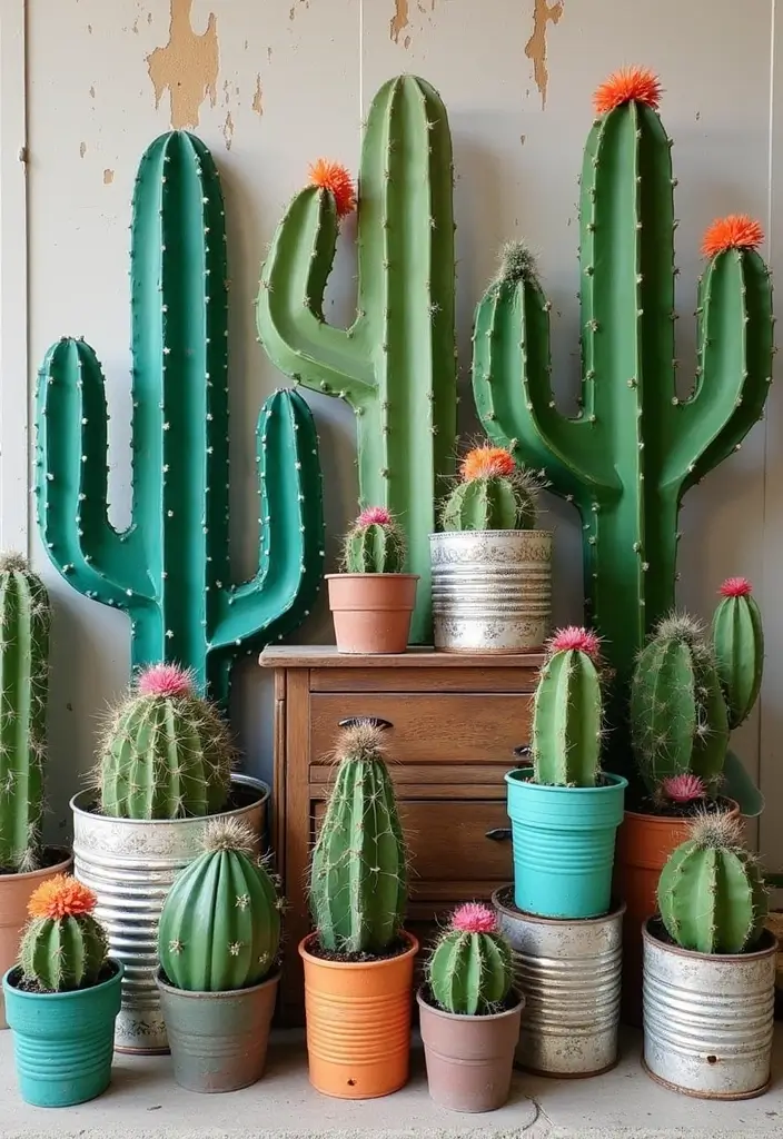 26 Handmade Cactus Decor Ideas For Desert-Inspired Spaces 24 26 Handmade Cactus Decor Ideas For Desert-Inspired Spaces - 8. Upcycled Cactus Decor