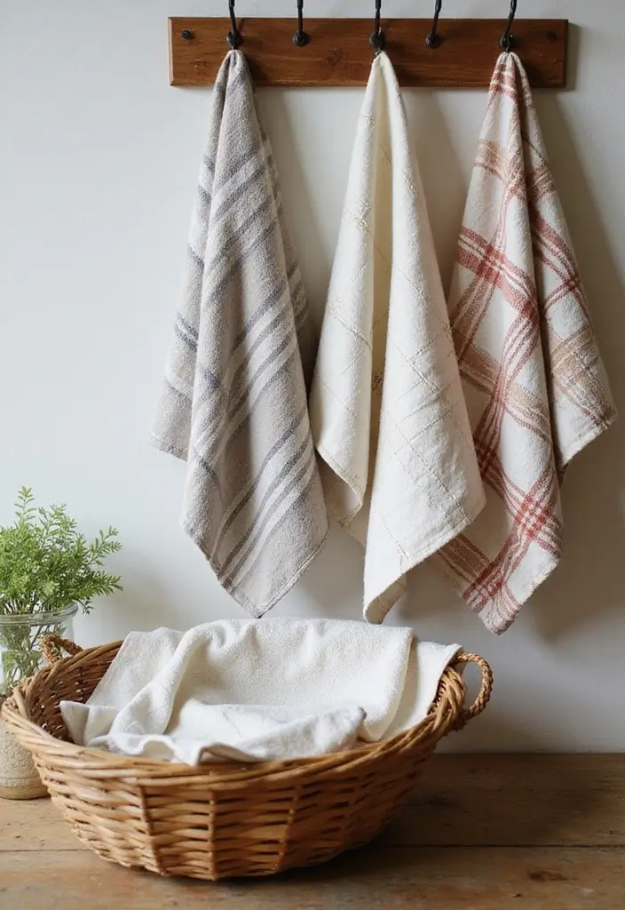26 Handmade Country Decor Inspirations For Cozy Homes 58 26 Handmade Country Decor Inspirations For Cozy Homes - 20. Charming Tea Towel Displays