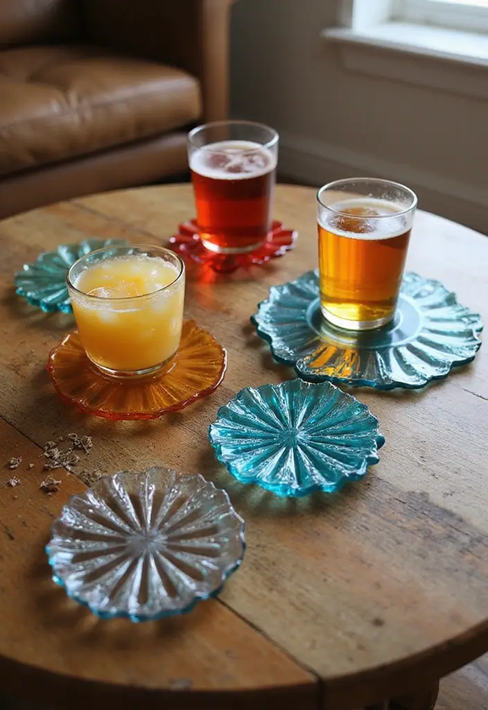 26 Handmade Glass Decor Ideas With Elegant Touches 28 26 Handmade Glass Decor Ideas With Elegant Touches - 12. Artistic Glass Coasters