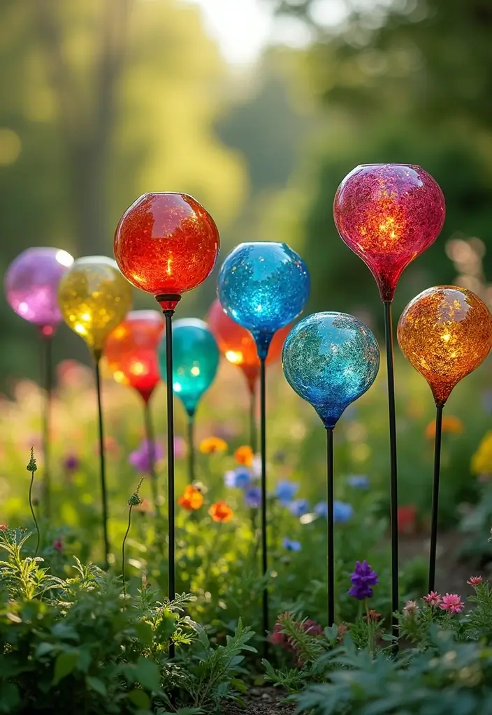 26 Handmade Glass Decor Ideas With Elegant Touches 33 26 Handmade Glass Decor Ideas With Elegant Touches - 15. Glass Garden Stakes