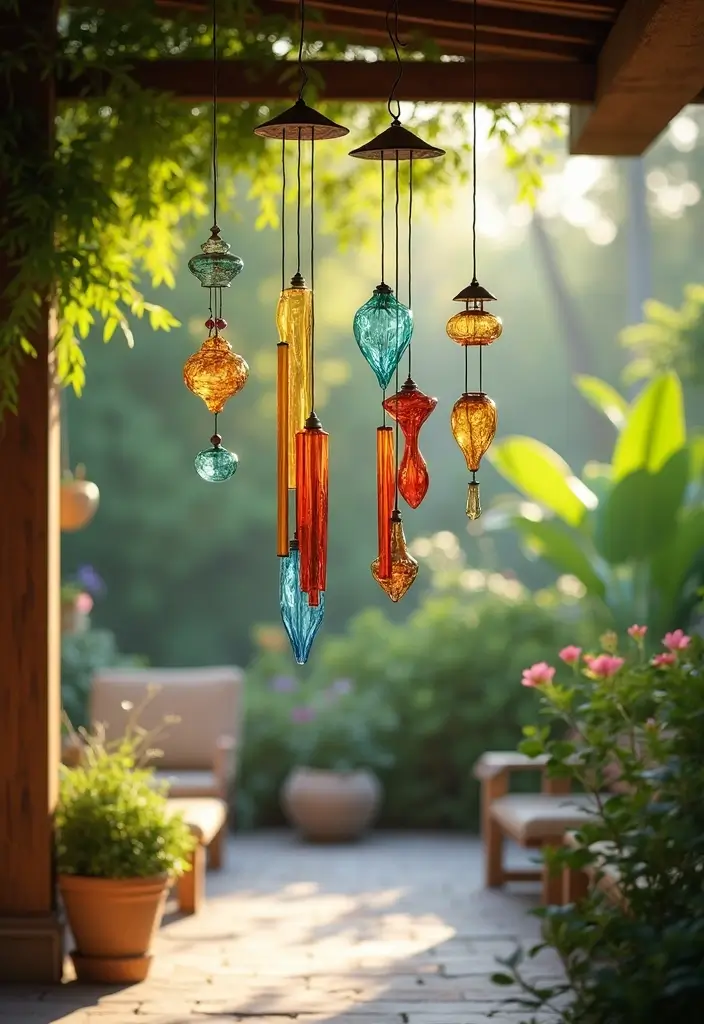 26 Handmade Glass Decor Ideas With Elegant Touches 17 26 Handmade Glass Decor Ideas With Elegant Touches - 7. Colorful Glass Chimes