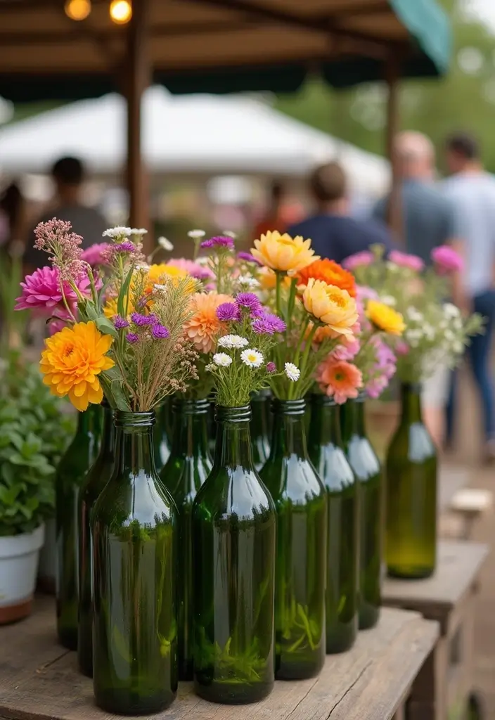 26 Handmade Market Stall Decor Ideas For Crafters 48 26 Handmade Market Stall Decor Ideas For Crafters - 12. Recycled Bottle Vases