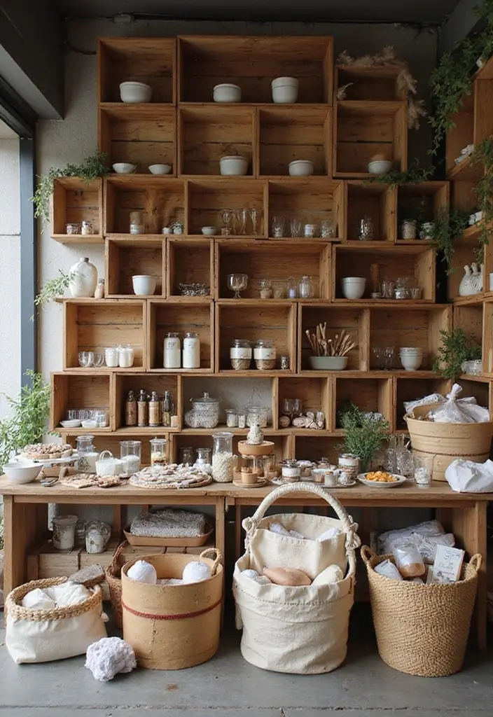 26 Handmade Market Stall Decor Ideas For Crafters 51 26 Handmade Market Stall Decor Ideas For Crafters - 13. DIY Wooden Crates