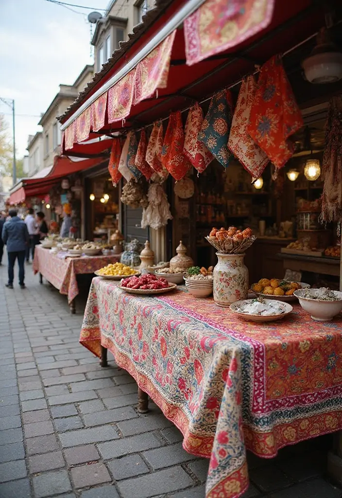 26 Handmade Market Stall Decor Ideas For Crafters 11 26 Handmade Market Stall Decor Ideas For Crafters - 3. Fabric Banners and Table Runners