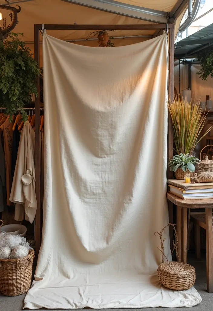 26 Handmade Market Stall Decor Ideas For Crafters 25 26 Handmade Market Stall Decor Ideas For Crafters - 7. DIY Fabric Backdrops