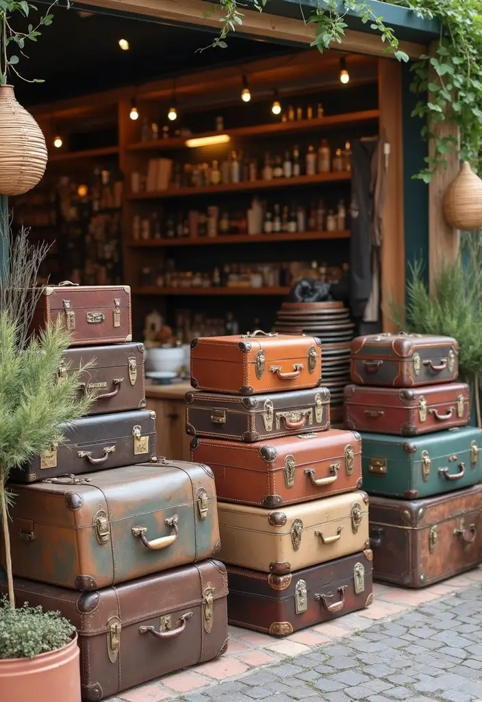 26 Handmade Market Stall Decor Ideas For Crafters 27 26 Handmade Market Stall Decor Ideas For Crafters - 9. Vintage Suitcase Displays