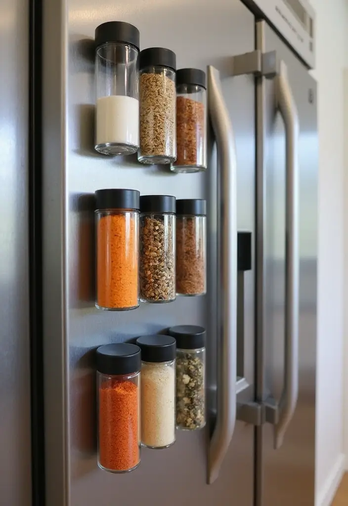 26 Handmade Spice Rack Decor Ideas To Organize Beautifully 30 26 Handmade Spice Rack Decor Ideas To Organize Beautifully - 10. Magnetic Spice Jars