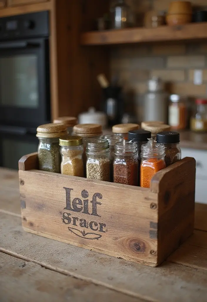 26 Handmade Spice Rack Decor Ideas To Organize Beautifully 38 26 Handmade Spice Rack Decor Ideas To Organize Beautifully - 14. Rustic Spice Box