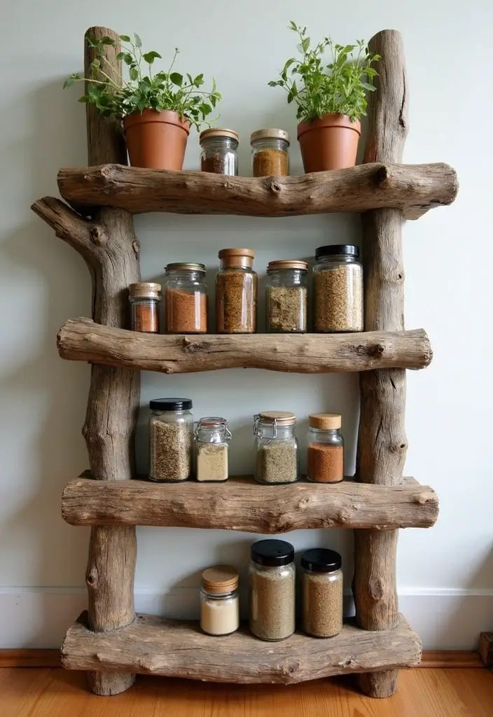 26 Handmade Spice Rack Decor Ideas To Organize Beautifully 47 26 Handmade Spice Rack Decor Ideas To Organize Beautifully - 17. Nature-Inspired Spice Rack