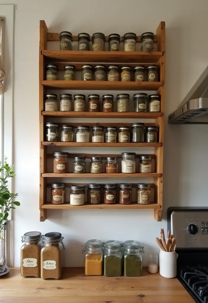 26 Handmade Spice Rack Decor Ideas To Organize Beautifully 61 26 Handmade Spice Rack Decor Ideas To Organize Beautifully - 19. Upcycled Pallet Spice Rack