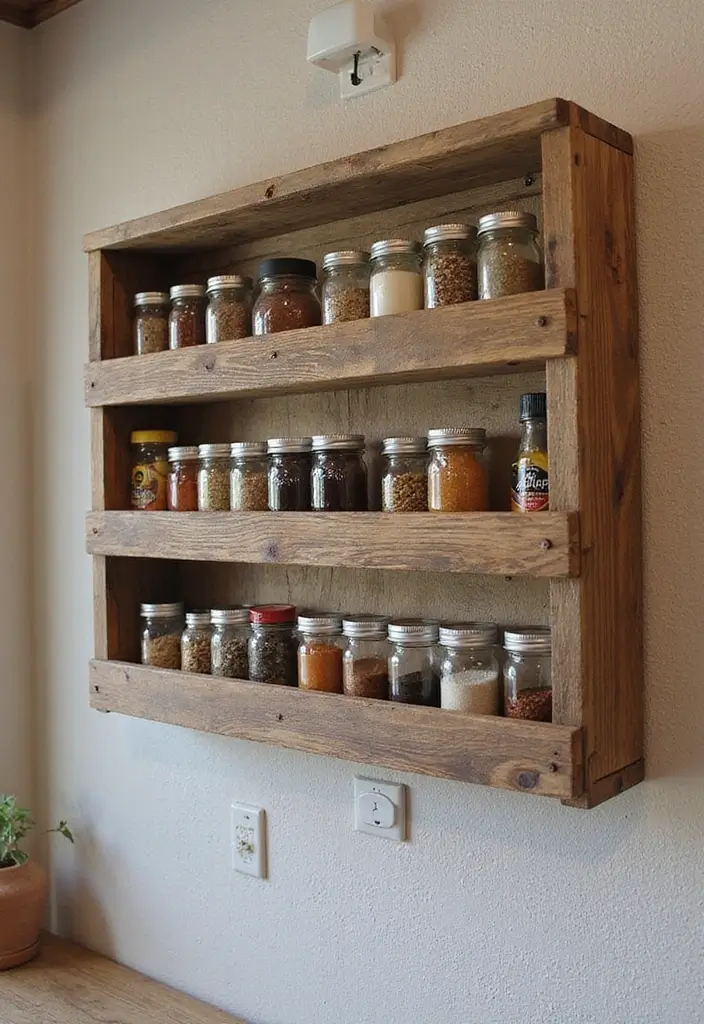 26 Handmade Spice Rack Decor Ideas To Organize Beautifully 75 26 Handmade Spice Rack Decor Ideas To Organize Beautifully - 21. Reclaimed Wood Spice Shelf