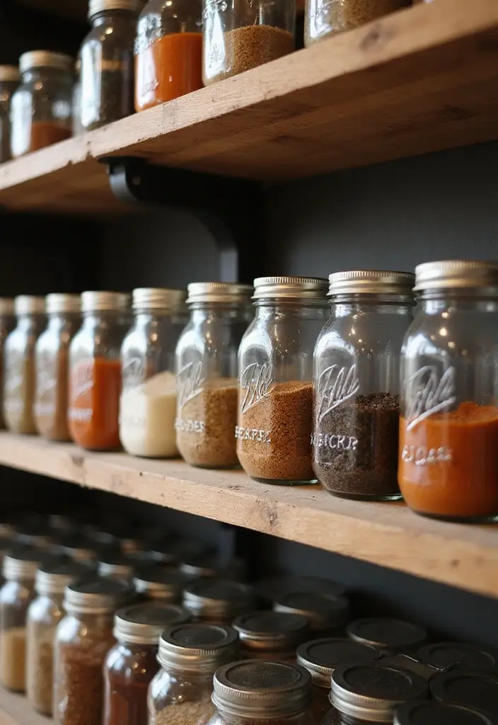 26 Handmade Spice Rack Decor Ideas To Organize Beautifully 9 26 Handmade Spice Rack Decor Ideas To Organize Beautifully - 3. Mason Jar Spice Storage