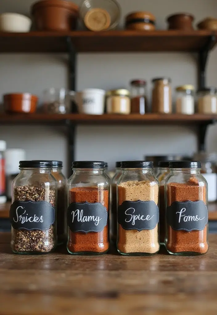 26 Handmade Spice Rack Decor Ideas To Organize Beautifully 28 26 Handmade Spice Rack Decor Ideas To Organize Beautifully - 8. Chalkboard Spice Labels