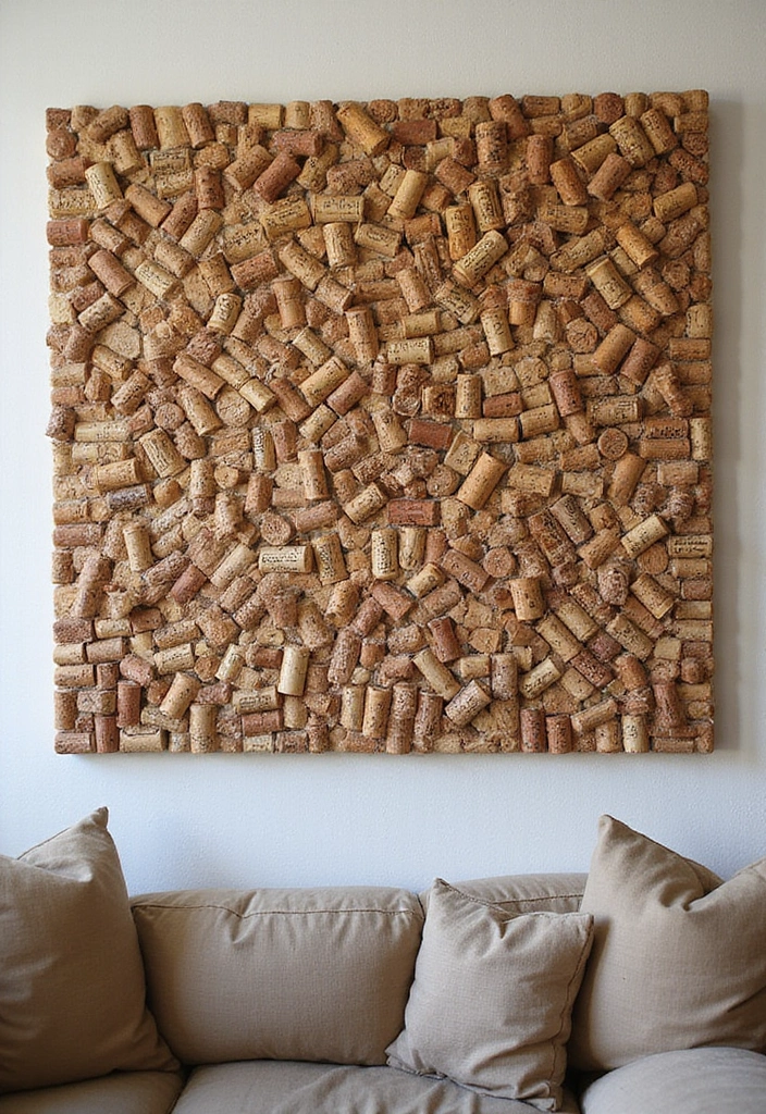 26 Handmade Wine Cork Decor Ideas For Sustainable Design 56 26 Handmade Wine Cork Decor Ideas For Sustainable Design - 26. Cork Art Canvas