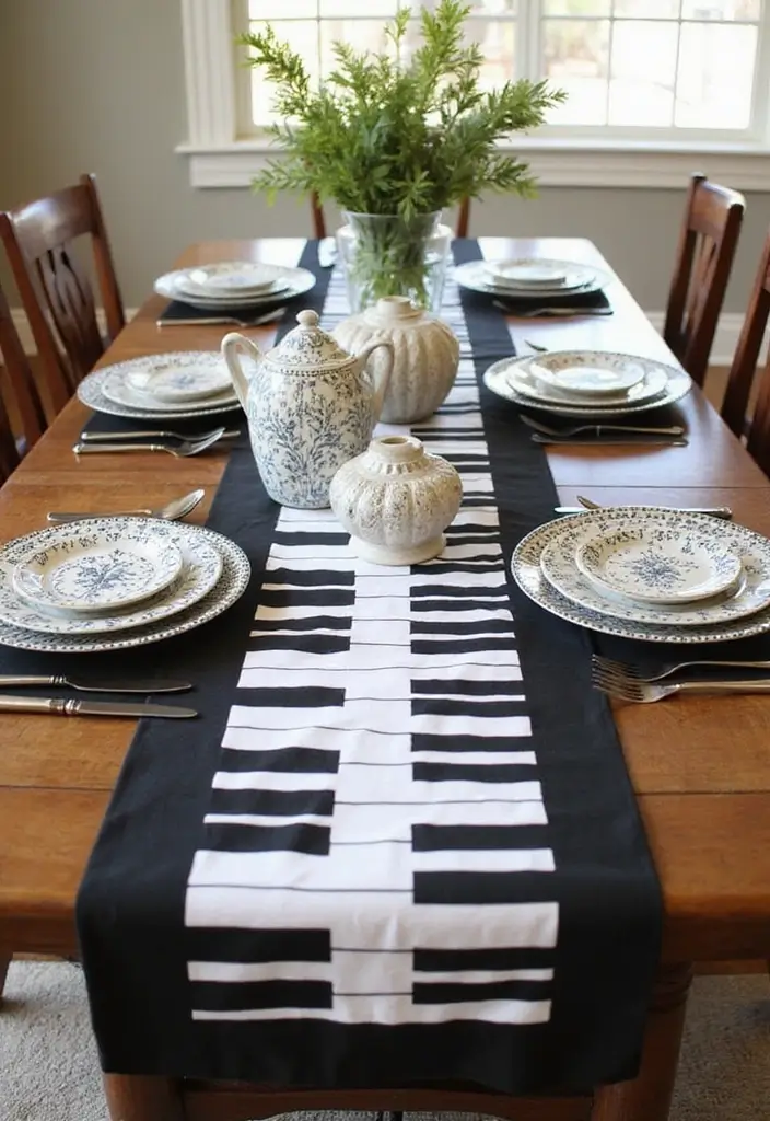 26 Unique Home Decor Ideas With Handmade Instruments 32 26 Unique Home Decor Ideas With Handmade Instruments - 12. Piano Key Table Runner
