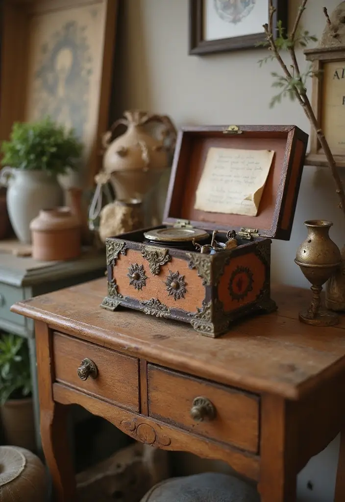 26 Unique Home Decor Ideas With Handmade Instruments 56 26 Unique Home Decor Ideas With Handmade Instruments - 20. Handcrafted Music Box Display