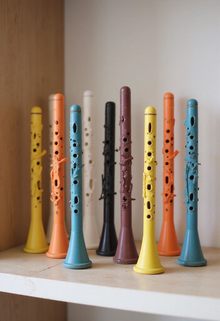 26 Unique Home Decor Ideas With Handmade Instruments 66 26 Unique Home Decor Ideas With Handmade Instruments - 22. Flute Miniature Display