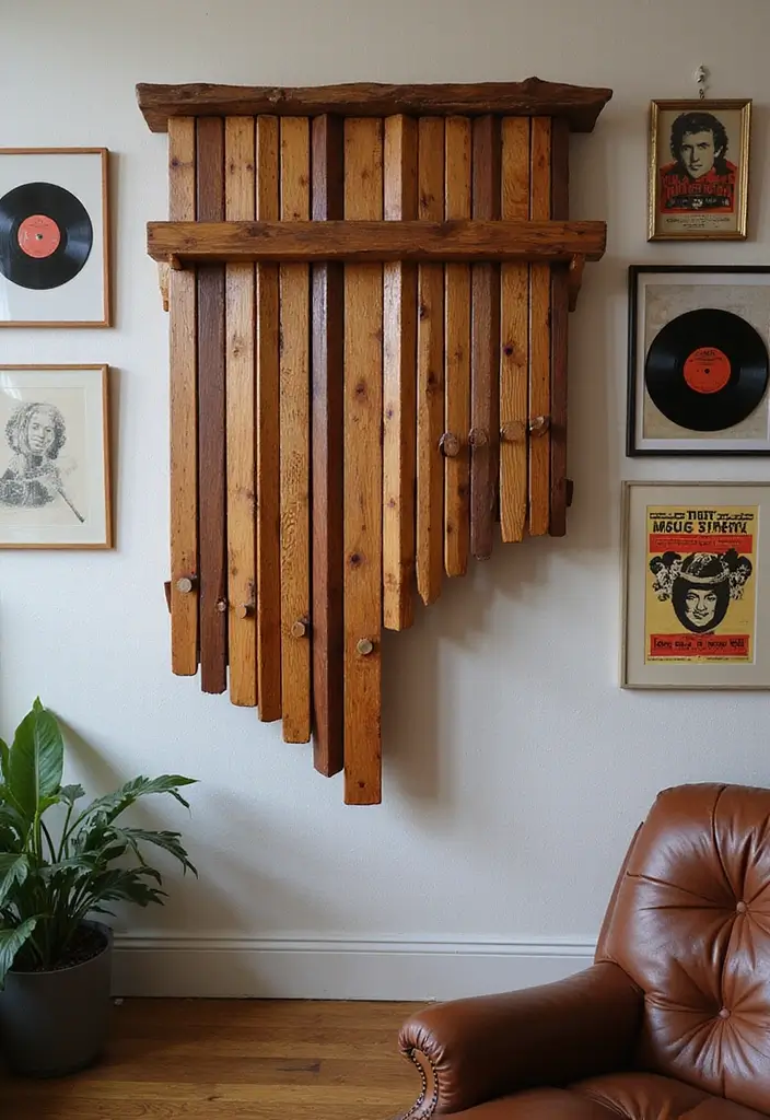 26 Unique Home Decor Ideas With Handmade Instruments 7 26 Unique Home Decor Ideas With Handmade Instruments - 5. Handmade Marimba Wall Hanging