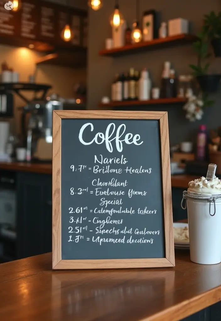 27 Artisan Coffee Shop Decor Ideas With Handmade Charm 65 27 Artisan Coffee Shop Decor Ideas With Handmade Charm - 25. Handwritten Daily Specials