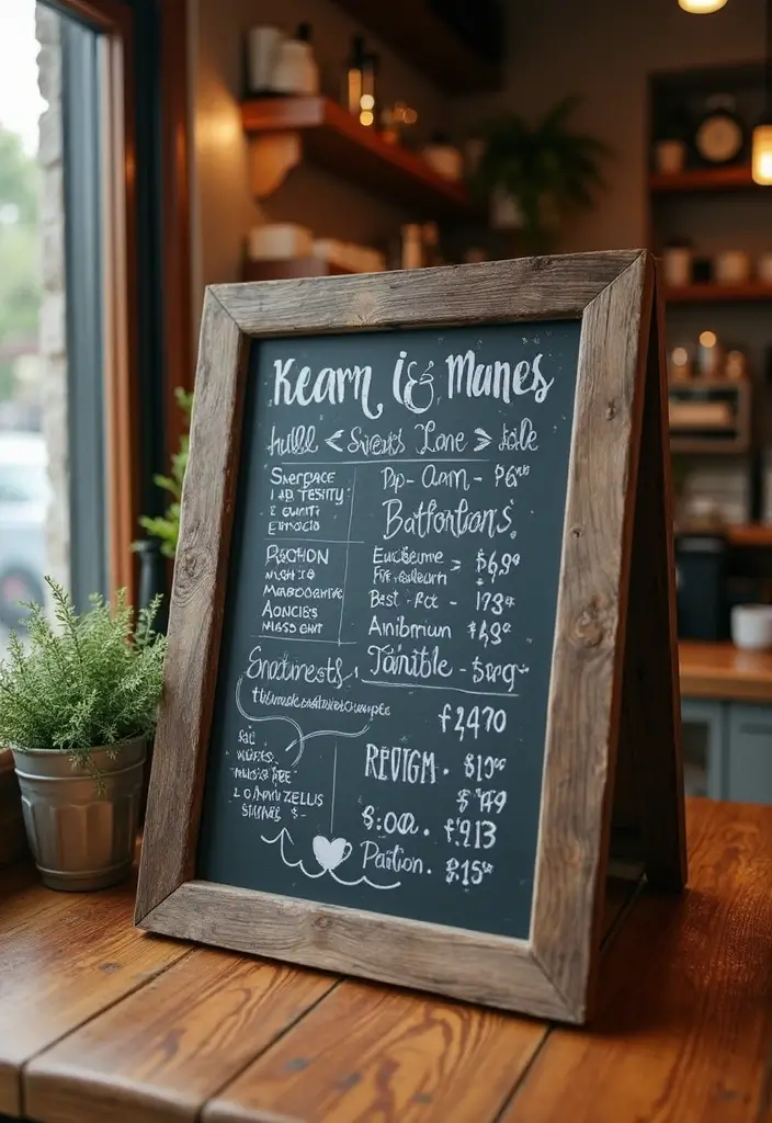 27 Artisan Coffee Shop Decor Ideas With Handmade Charm 13 27 Artisan Coffee Shop Decor Ideas With Handmade Charm - 7. Rustic Chalkboard Menus