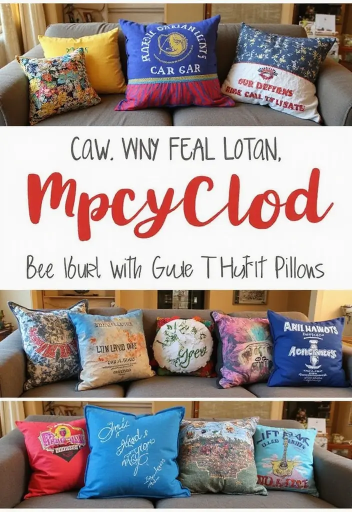 27 Easy Handmade Room Decor Ideas Anyone Can Try 37 27 Easy Handmade Room Decor Ideas Anyone Can Try - 7. Upcycled T-Shirt Pillows