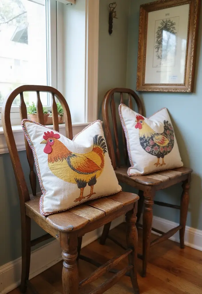 27 Handmade Chicken Decor Ideas For Farmhouse Kitchens 41 27 Handmade Chicken Decor Ideas For Farmhouse Kitchens - 13. Handmade Chicken Pillows