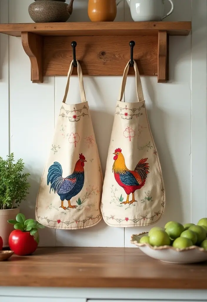 27 Handmade Chicken Decor Ideas For Farmhouse Kitchens 42 27 Handmade Chicken Decor Ideas For Farmhouse Kitchens - 14. Chicken-themed Aprons