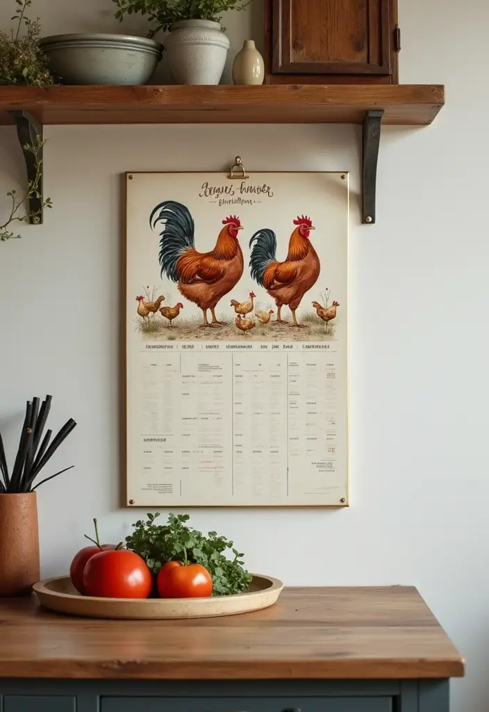 27 Handmade Chicken Decor Ideas For Farmhouse Kitchens 53 27 Handmade Chicken Decor Ideas For Farmhouse Kitchens - 19. Farmhouse Chicken Calendar