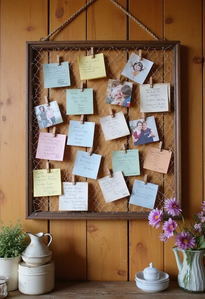 27 Handmade Chicken Decor Ideas For Farmhouse Kitchens 8 27 Handmade Chicken Decor Ideas For Farmhouse Kitchens - 2. Chicken Wire Memo Board