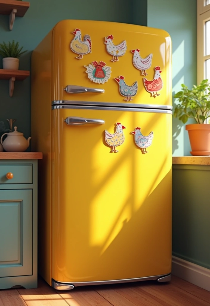 27 Handmade Chicken Decor Ideas For Farmhouse Kitchens 56 27 Handmade Chicken Decor Ideas For Farmhouse Kitchens - 20. Chicken-themed Refrigerator Magnets