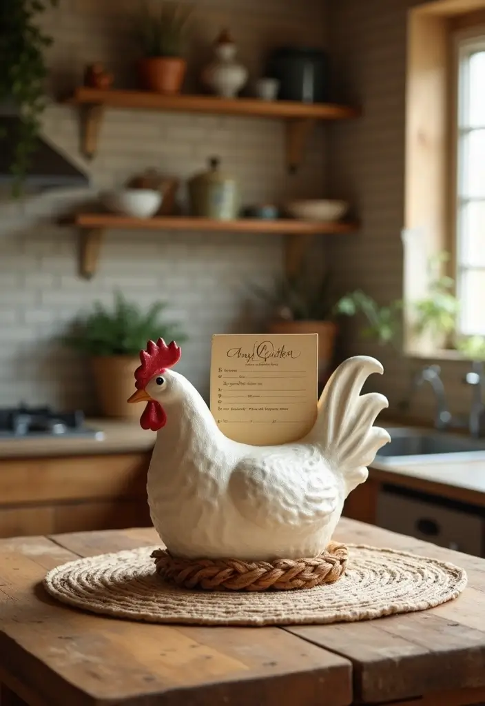 27 Handmade Chicken Decor Ideas For Farmhouse Kitchens 68 27 Handmade Chicken Decor Ideas For Farmhouse Kitchens - 26. Chicken Recipe Holder