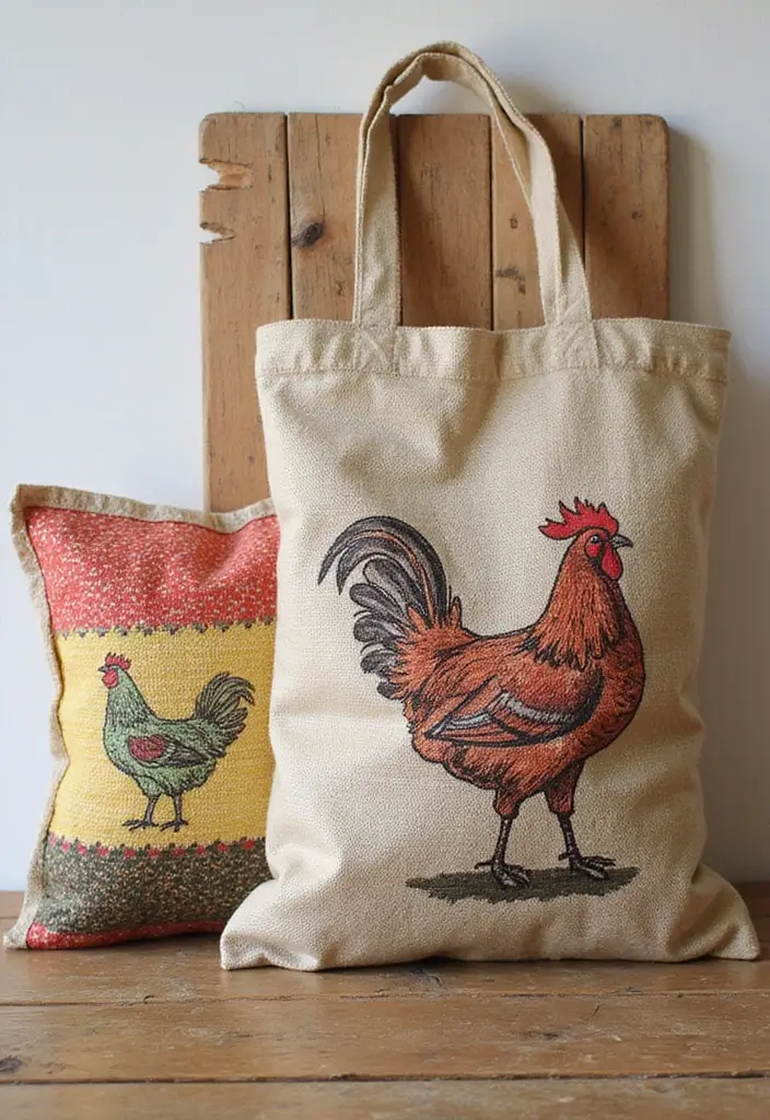 27 Handmade Chicken Decor Ideas For Farmhouse Kitchens 30 27 Handmade Chicken Decor Ideas For Farmhouse Kitchens - 8. Upcycled Chicken Feed Bags