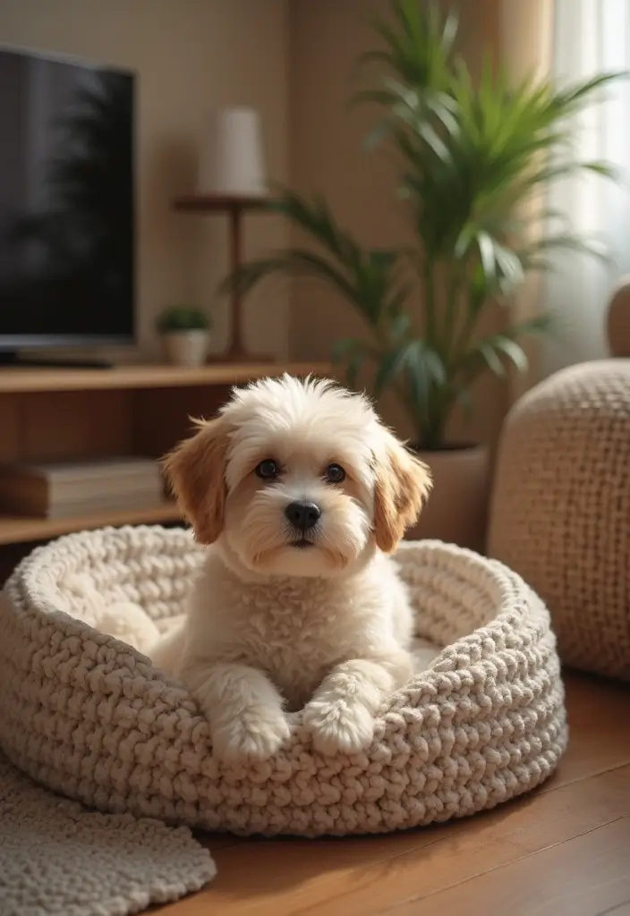 27 Handmade Crochet House Decor Ideas For Warm Interiors 16 27 Handmade Crochet House Decor Ideas For Warm Interiors - 10. Cozy Crochet Pet Beds