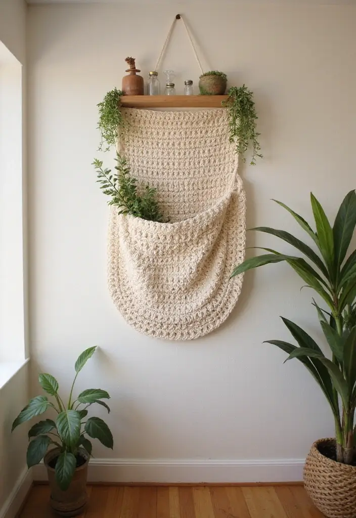 27 Handmade Crochet House Decor Ideas For Warm Interiors 26 27 Handmade Crochet House Decor Ideas For Warm Interiors - 16. Decorative Crochet Wall Pockets