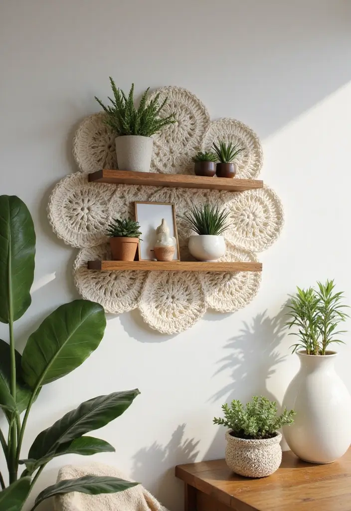27 Handmade Crochet House Decor Ideas For Warm Interiors 39 27 Handmade Crochet House Decor Ideas For Warm Interiors - 25. Crochet Wall Shelves