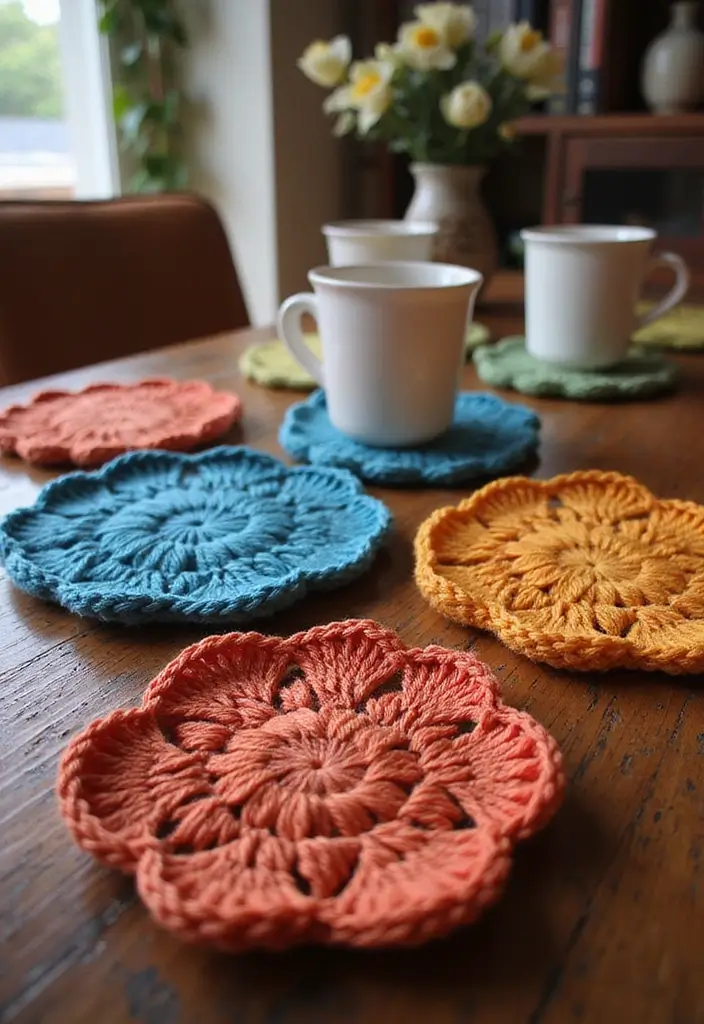 27 Handmade Crochet House Decor Ideas For Warm Interiors 8 27 Handmade Crochet House Decor Ideas For Warm Interiors - 4. Adorable Crochet Coasters