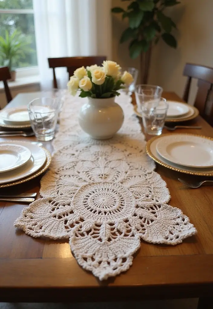 27 Handmade Crochet House Decor Ideas For Warm Interiors 13 27 Handmade Crochet House Decor Ideas For Warm Interiors - 7. Crochet Table Runners