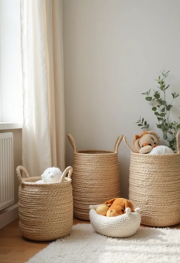 27 Handmade Nursery Decor Inspirations For Cozy Corners 32 27 Handmade Nursery Decor Inspirations For Cozy Corners - 20. Handwoven Baskets