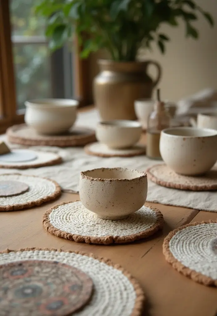 27 Handmade Table Decor Ideas For Warm Gatherings 44 27 Handmade Table Decor Ideas For Warm Gatherings - 14. Handmade Coasters