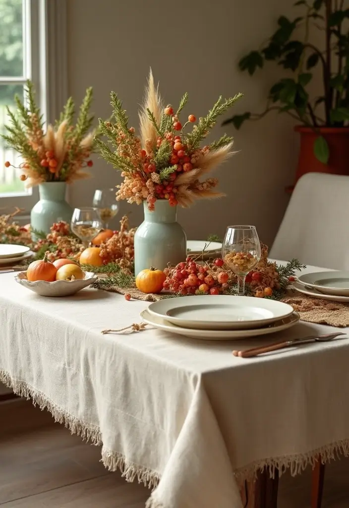27 Handmade Table Decor Ideas For Warm Gatherings 75 27 Handmade Table Decor Ideas For Warm Gatherings - 21. Natural Fiber Tablecloths