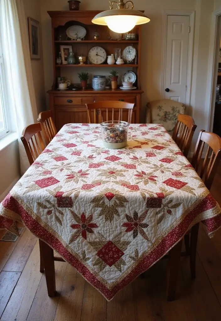 27 Handmade Table Decor Ideas For Warm Gatherings 91 27 Handmade Table Decor Ideas For Warm Gatherings - 27. Handmade Quilts