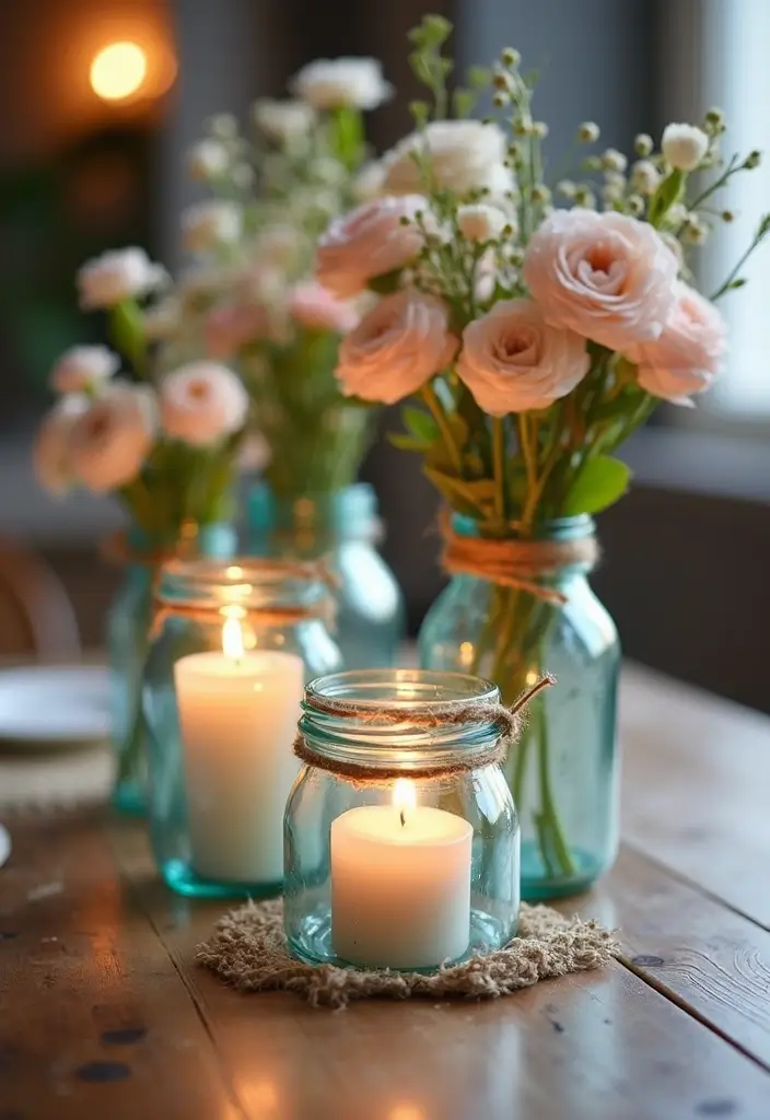 27 Handmade Table Decor Ideas For Warm Gatherings 9 27 Handmade Table Decor Ideas For Warm Gatherings - 3. Upcycled Glass Jars